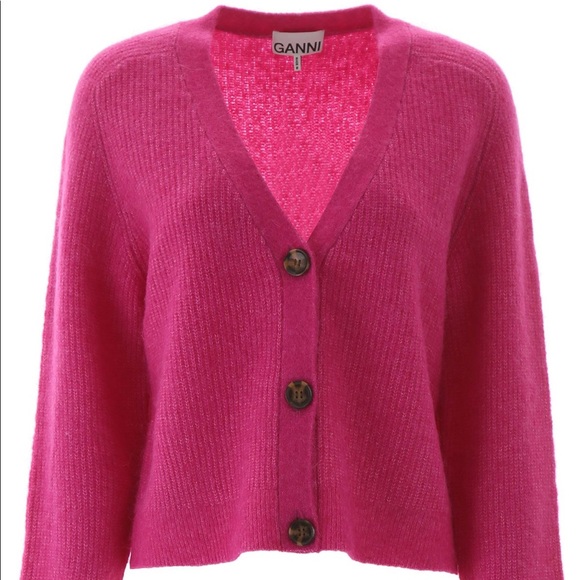 Ganni Sweaters - NWOT Ganni Pink Alpaca Cardigan